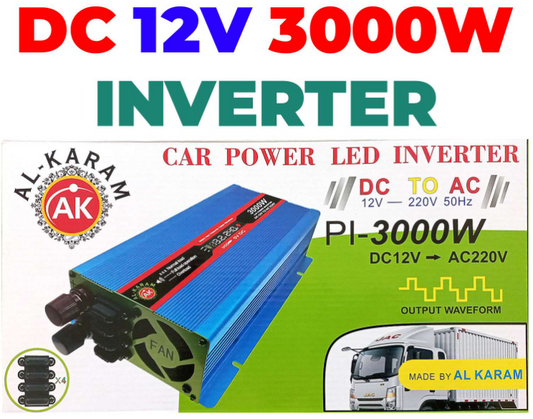 Al Karam 12V~220V (3000W) Inverter PI-3000W Digital Display can run Fridge, Iron, All fans, Washing Machine, Microwave oven, induction cooker, electric drill