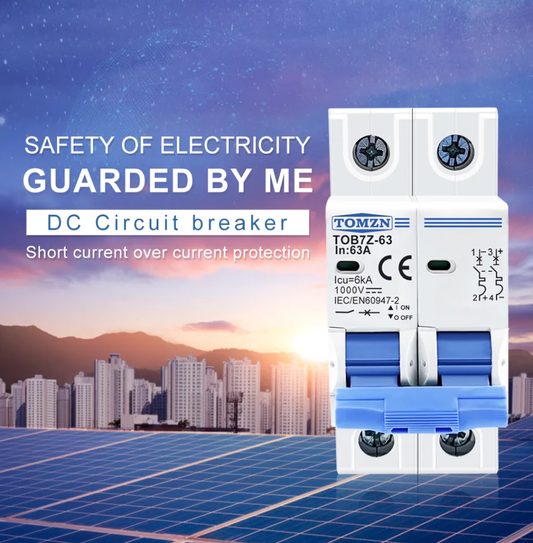 TOMZN 2P DC 1000V Solar MCB Circuit Breaker 16A | 20A | 25A | 32A | 63A | 125A for PV System