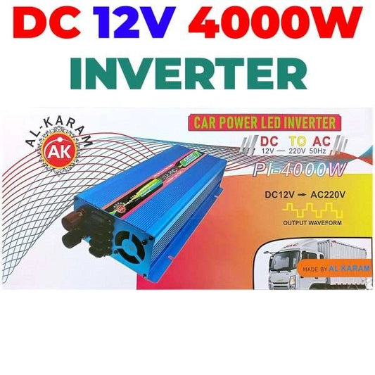 Al-Karam 12v~220v power inverter (4000 watts) can run Fridge AC, Iron All fans and appliances
